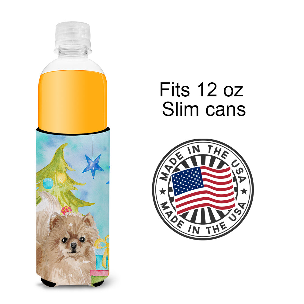 Pomeranian Christmas  Ultra Hugger for slim cans BB9425MUK