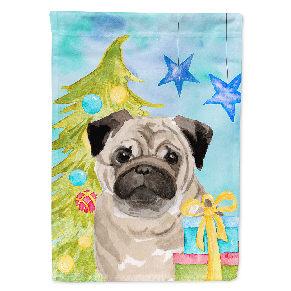 Fawn Pug Christmas Flag Canvas House Size BB9426CHF