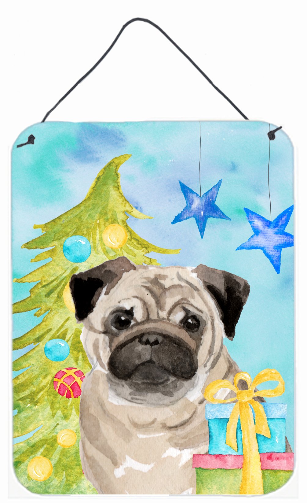 Fawn Pug Christmas Wall or Door Hanging Prints BB9426DS1216 by Caroline&#39;s Treasures