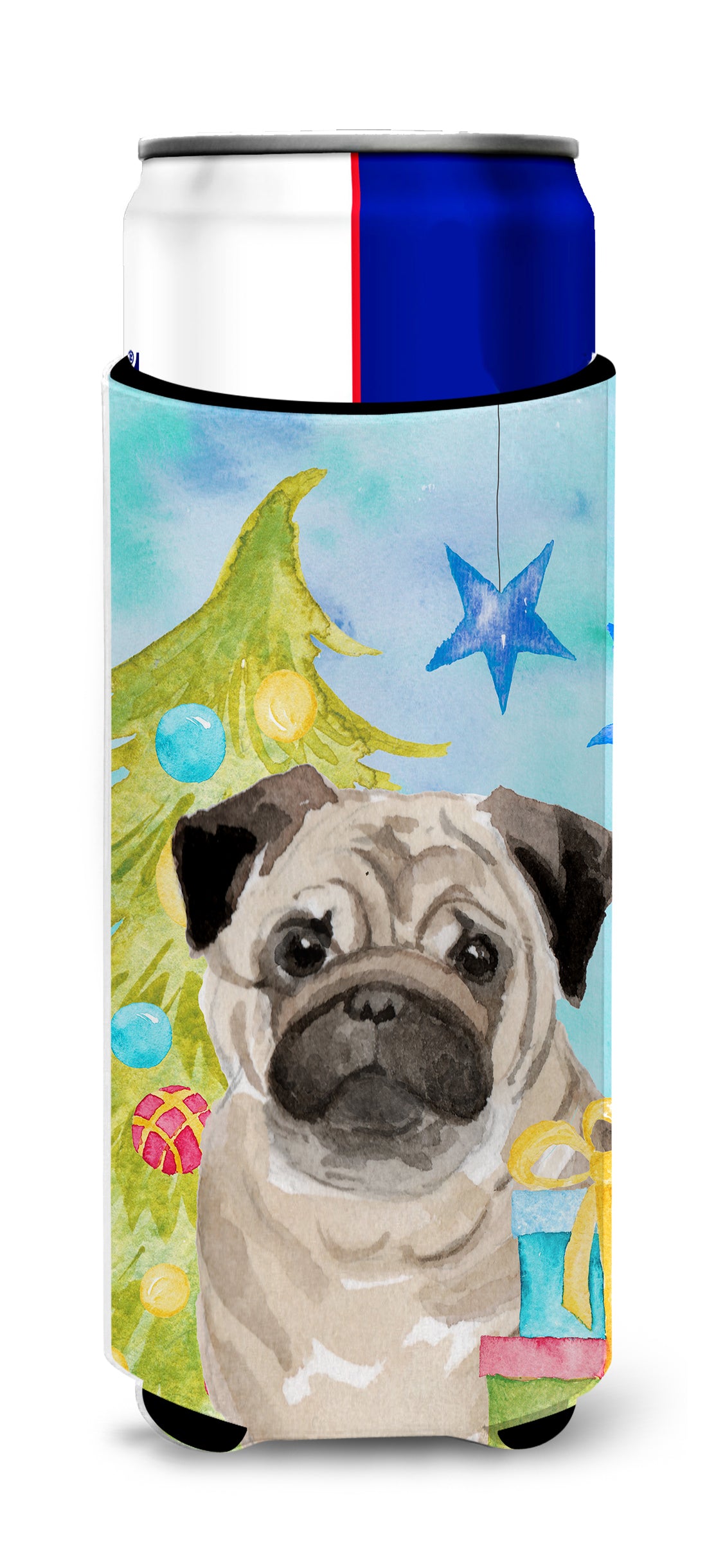 Fawn Pug Christmas  Ultra Hugger for slim cans BB9426MUK