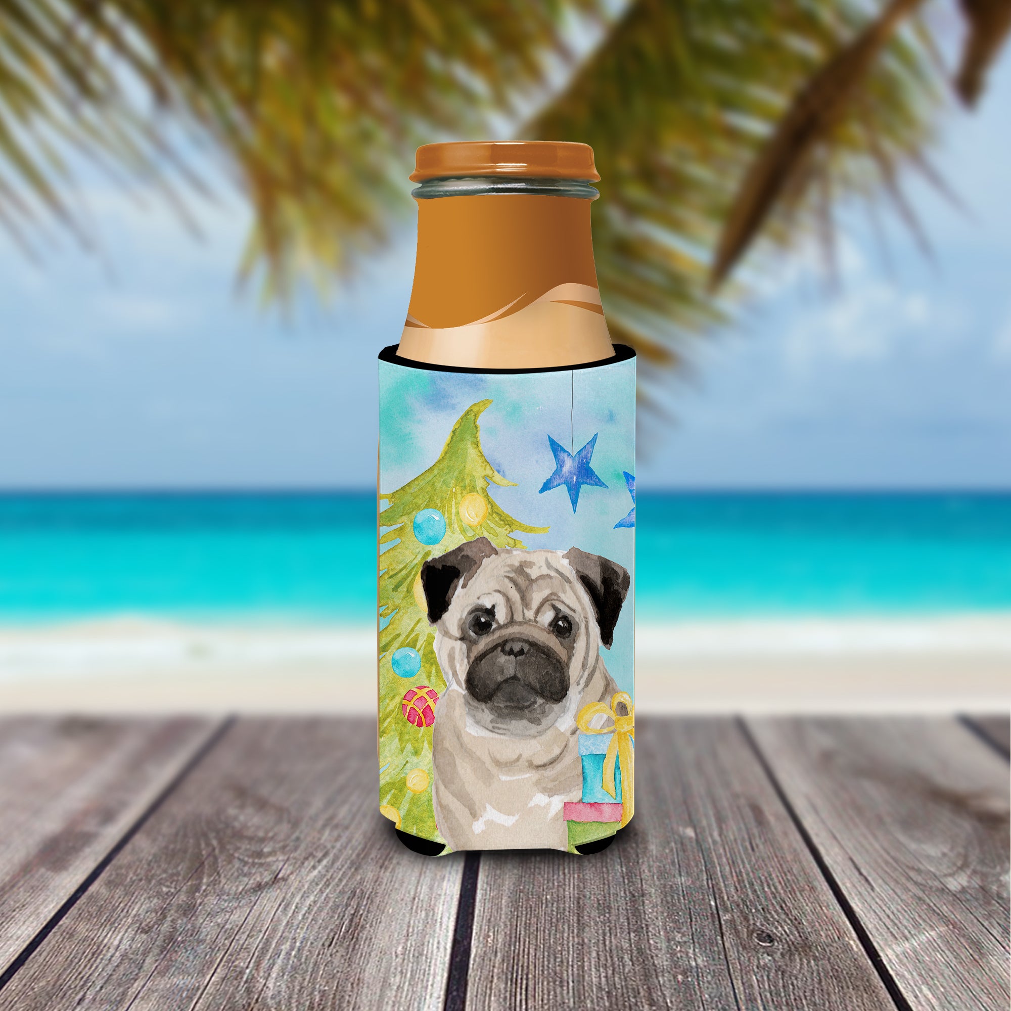 Fawn Pug Christmas  Ultra Hugger for slim cans BB9426MUK  the-store.com.