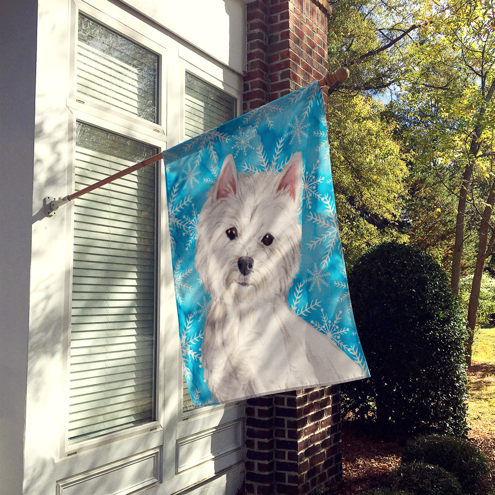 Westie Winter Flag Canvas House Size BB9429CHF