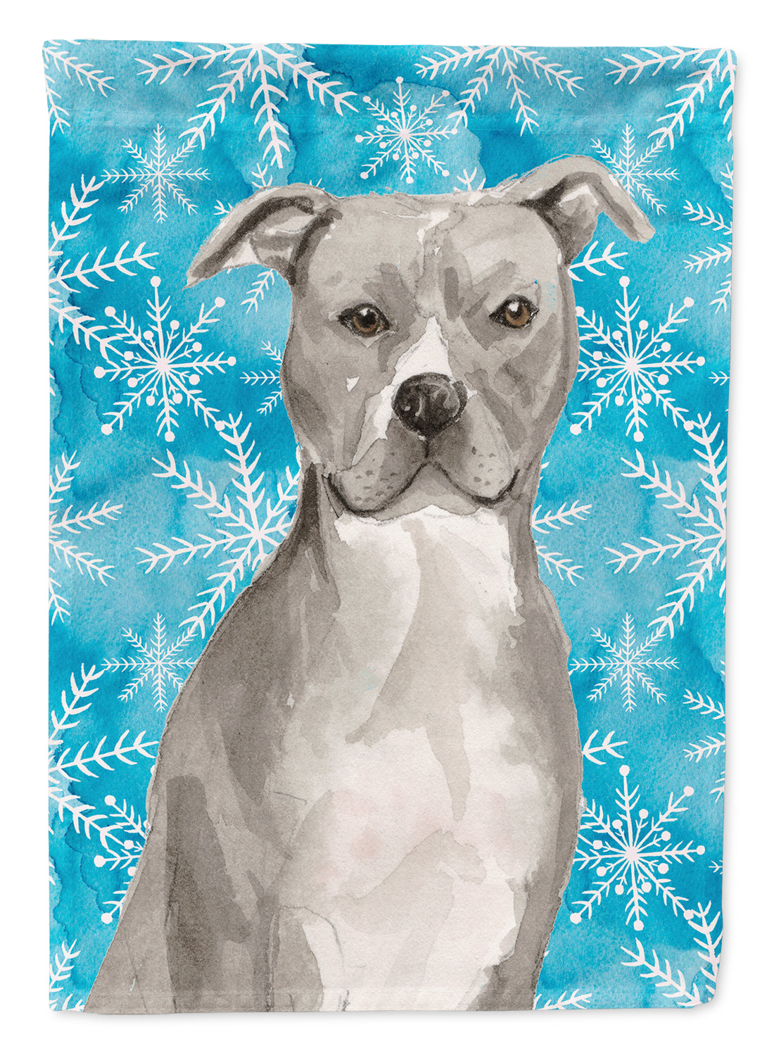 Staffordshire Bull Terrier Winter Flag Canvas House Size BB9430CHF