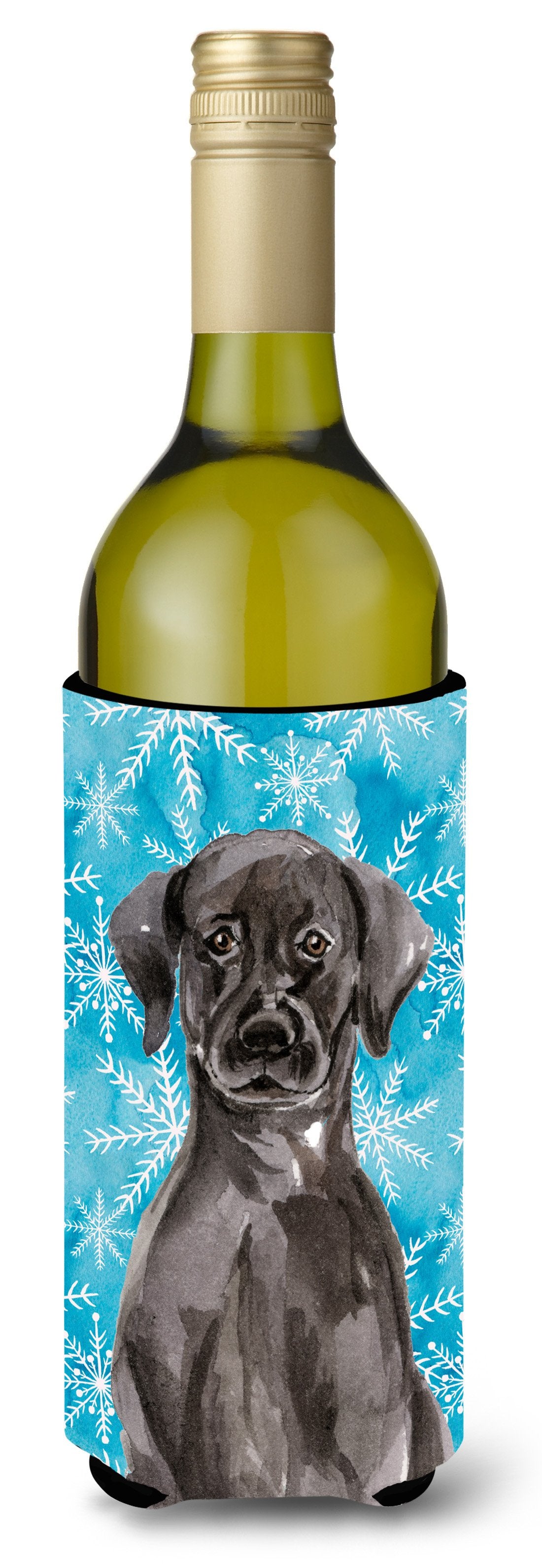 Black Labrador Winter Wine Bottle Beverge Insulator Hugger BB9433LITERK by Caroline&#39;s Treasures