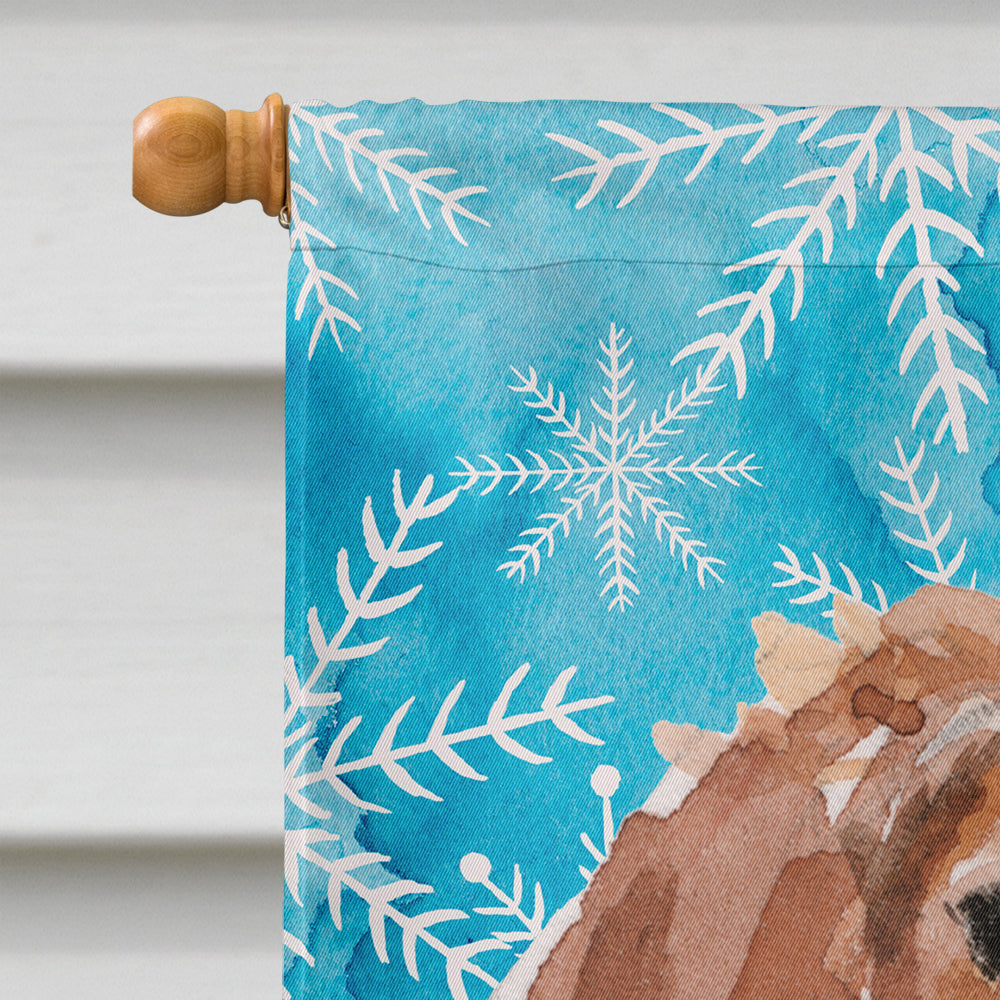 Brittany Spaniel Winter Flag Canvas House Size BB9434CHF