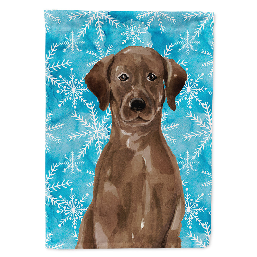 Chocolate Labrador Winter Flag Canvas House Size BB9435CHF