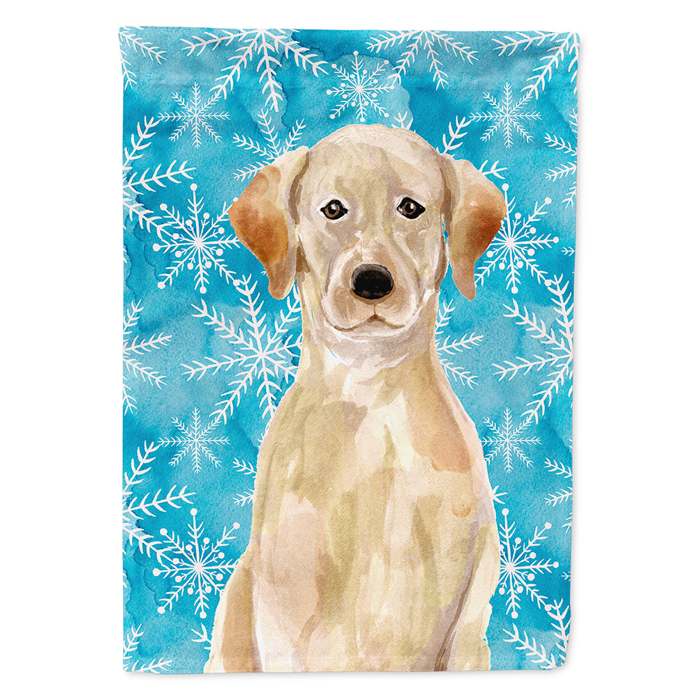 Yellow Labrador Winter Flag Canvas House Size BB9436CHF  the-store.com.