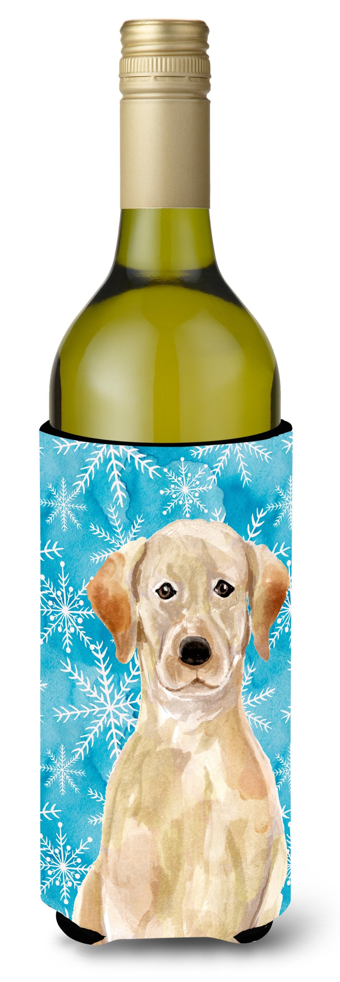 Yellow Labrador Winter Wine Bottle Beverge Insulator Hugger BB9436LITERK by Caroline's Treasures
