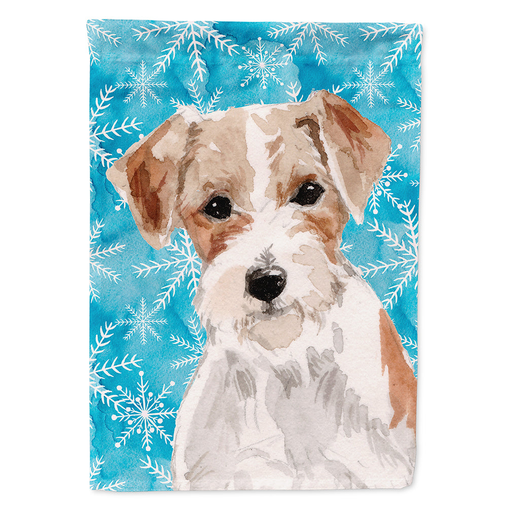 Wire Hair Jack Russell Winter Drapeau Toile Maison Taille BB9438CHF