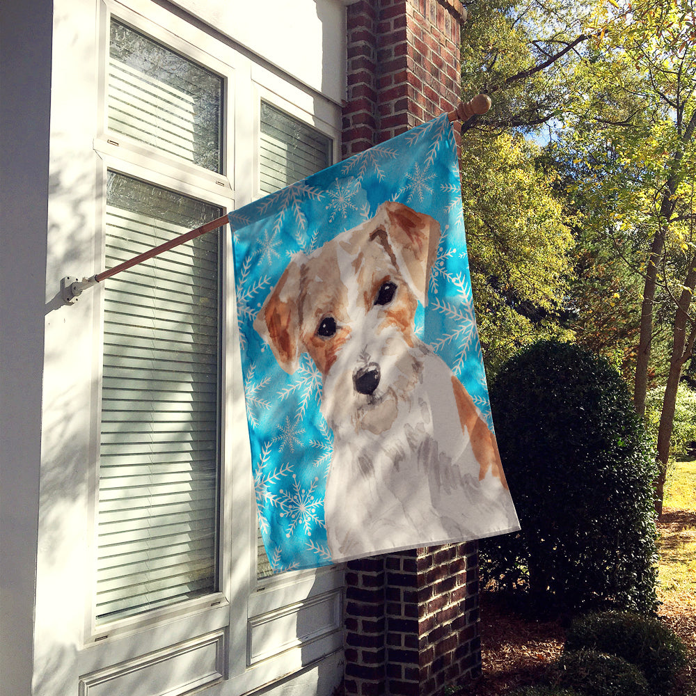 Wire Hair Jack Russell Winter Flag Canvas House Size BB9438CHF  the-store.com.