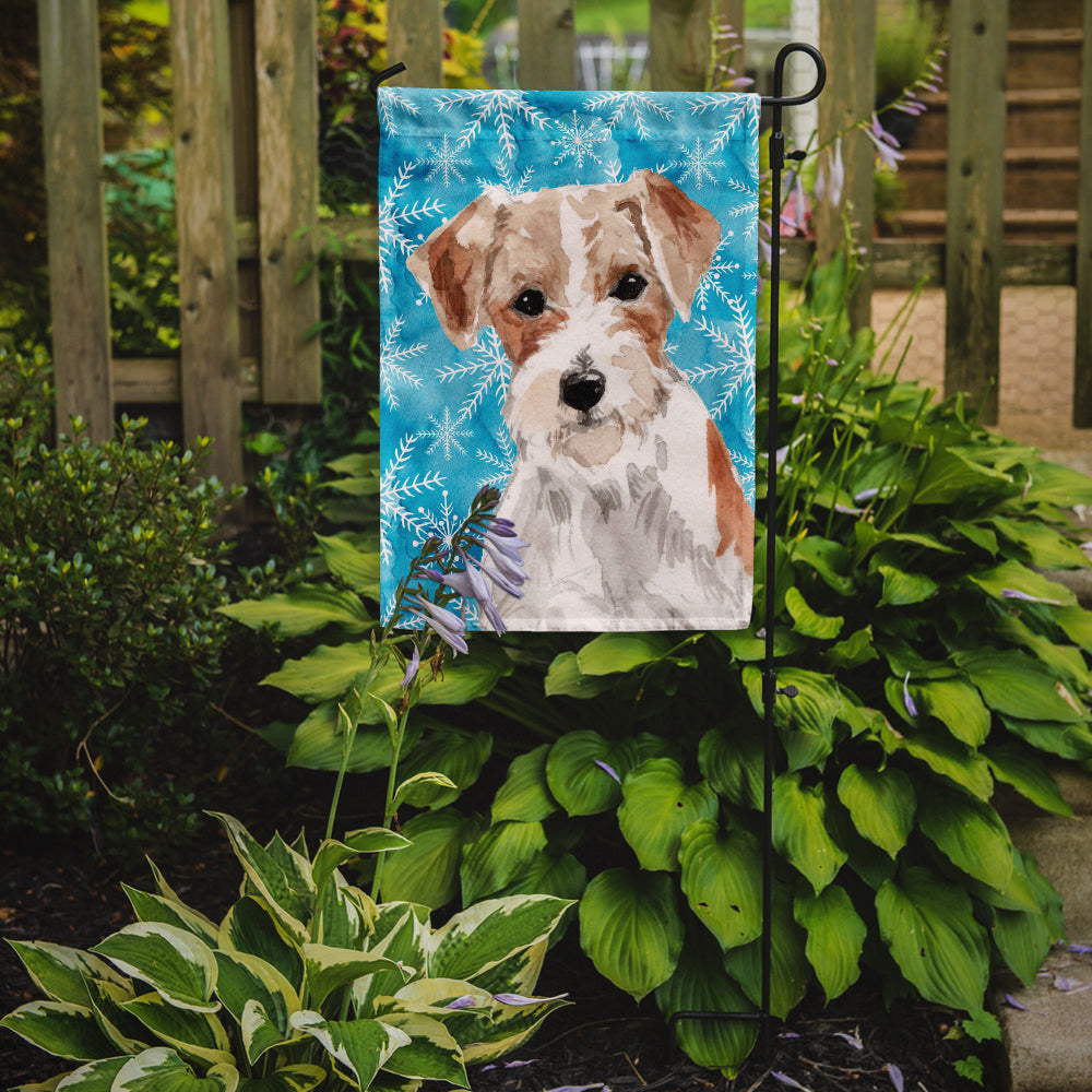 Wire Hair Jack Russell Winter Flag Garden Size BB9438GF  the-store.com.