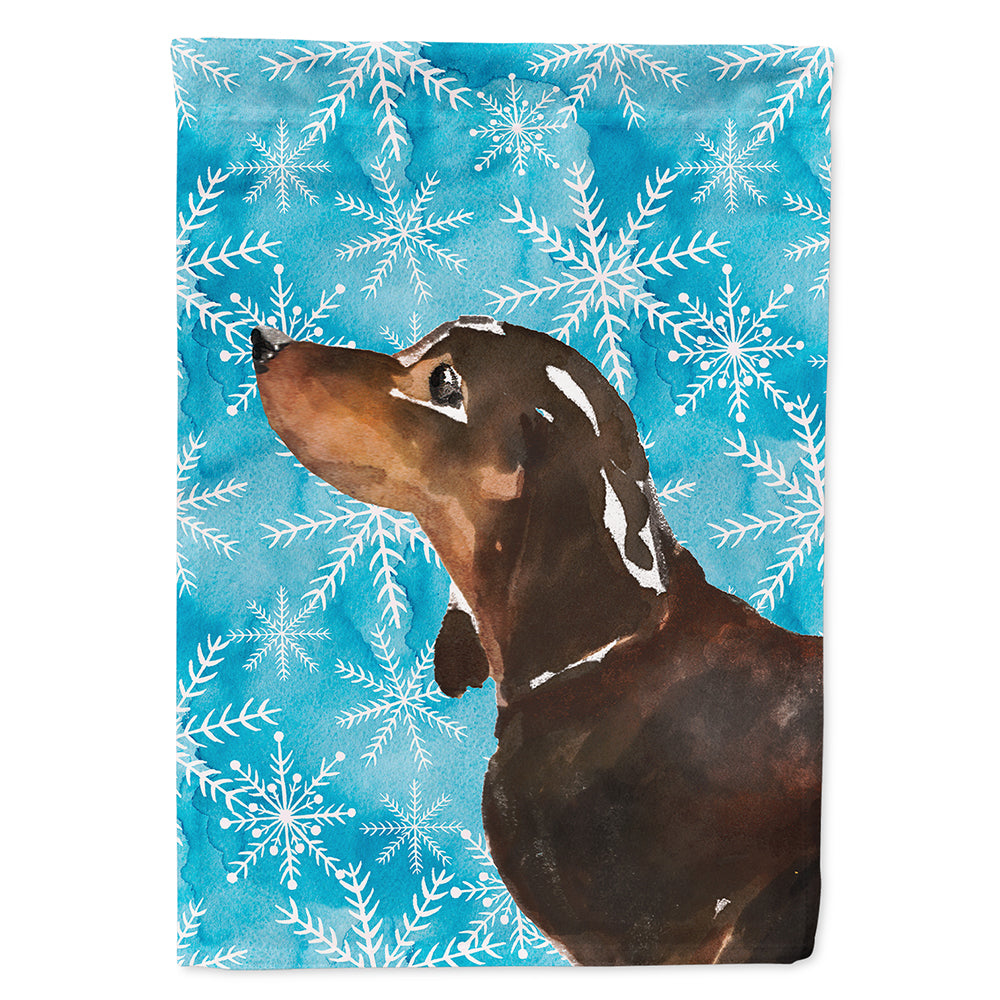 Black and Tan Dachshund Winter Flag Canvas House Size BB9440CHF  the-store.com.