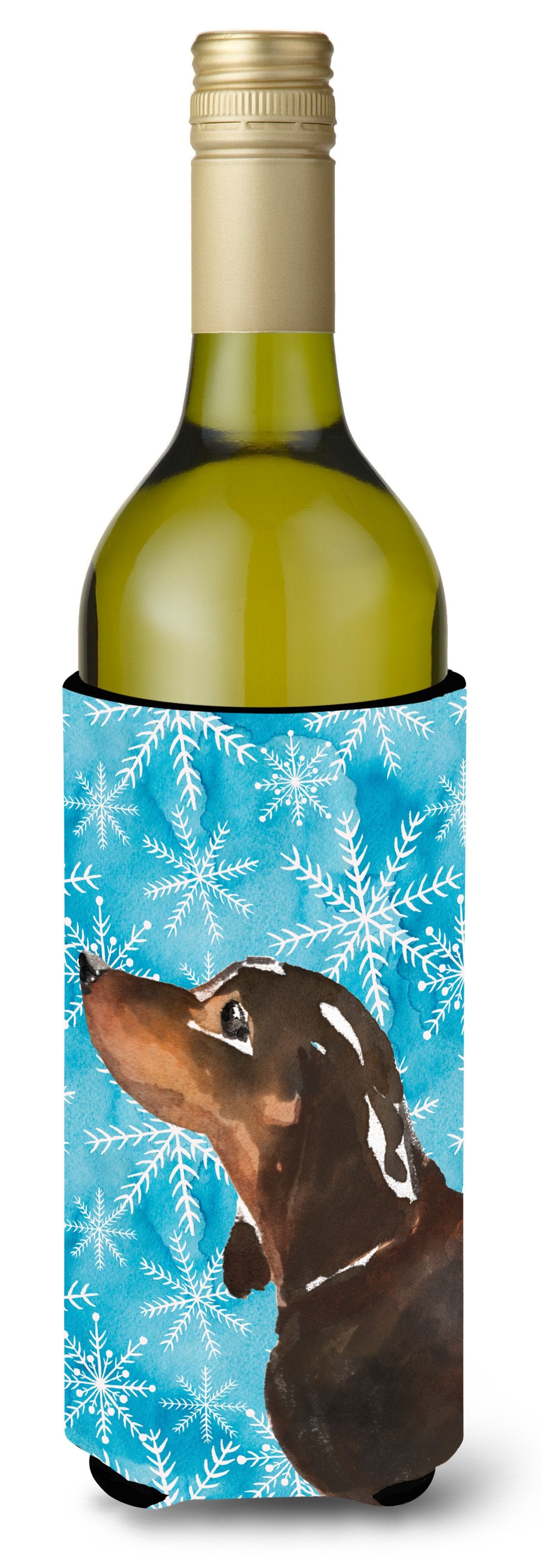 Black and Tan Dachshund Winter Wine Bottle Beverge Insulator Hugger BB9440LITERK by Caroline&#39;s Treasures
