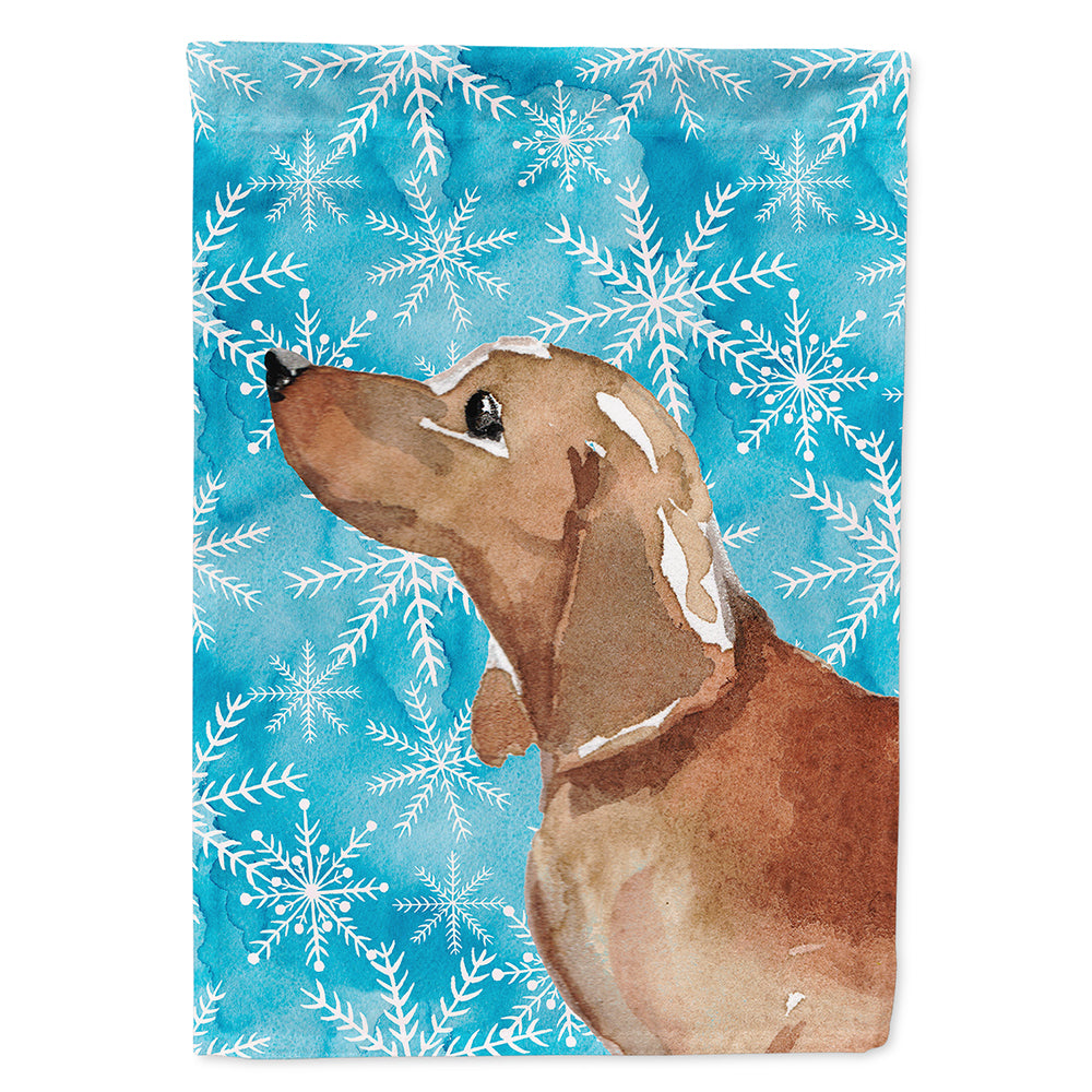 Red Tan Dachshund Winter Flag Canvas House Size BB9441CHF  the-store.com.