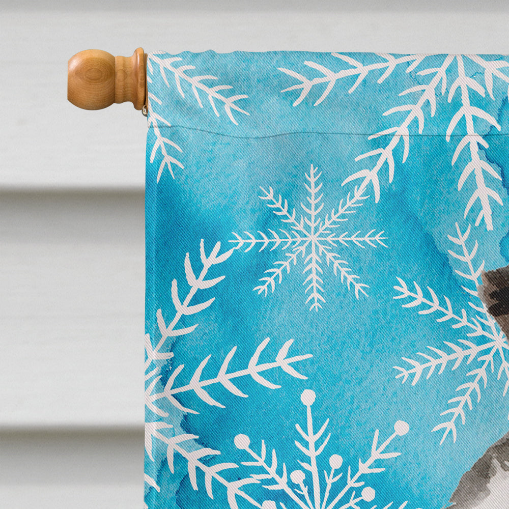 Border Collie Winter Flag Canvas House Size BB9443CHF