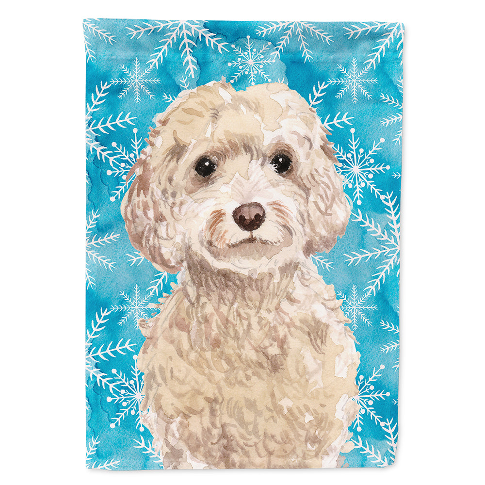 Champagne Cockapoo Winter Flag Canvas House Size BB9445CHF
