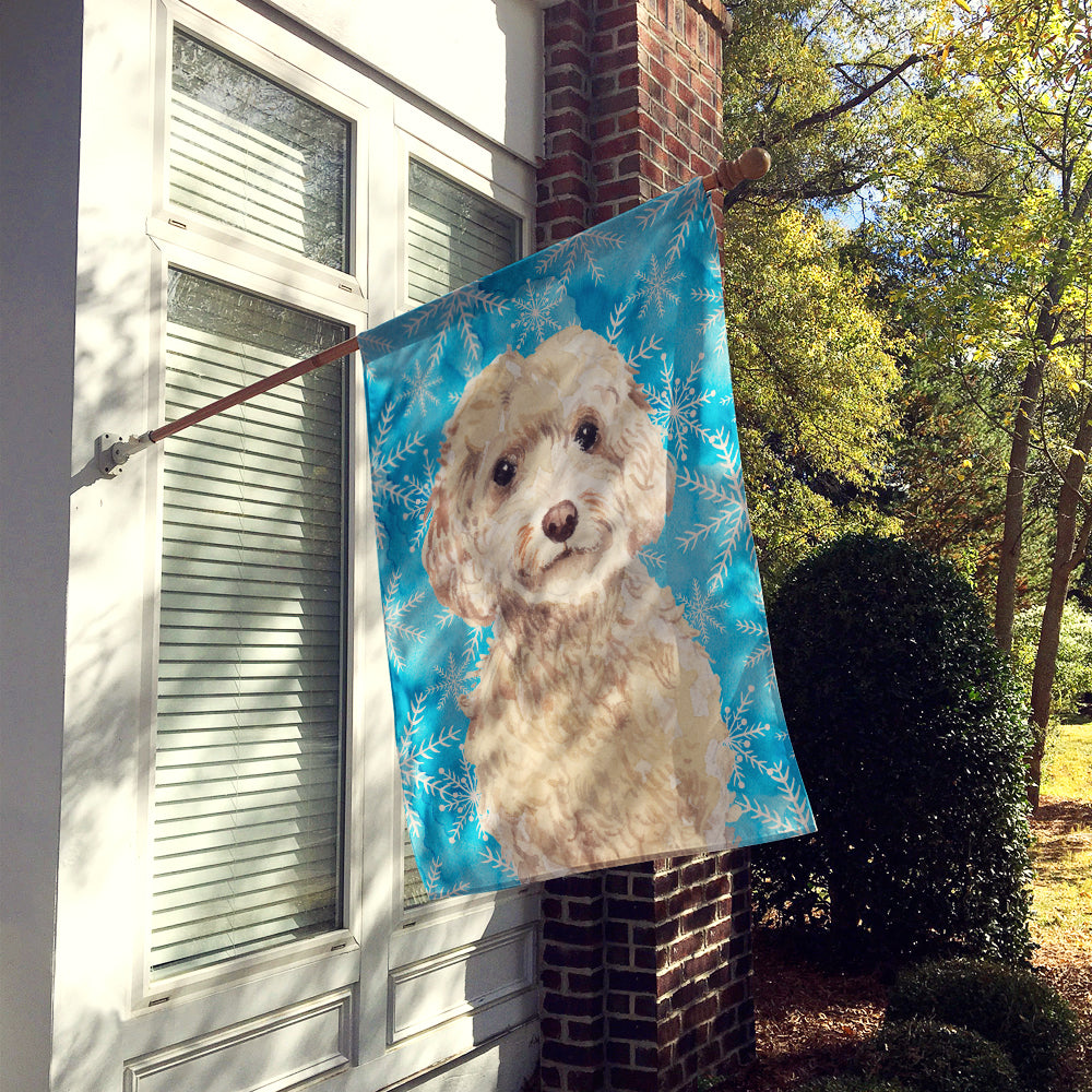Champagne Cockapoo Winter Flag Canvas House Size BB9445CHF