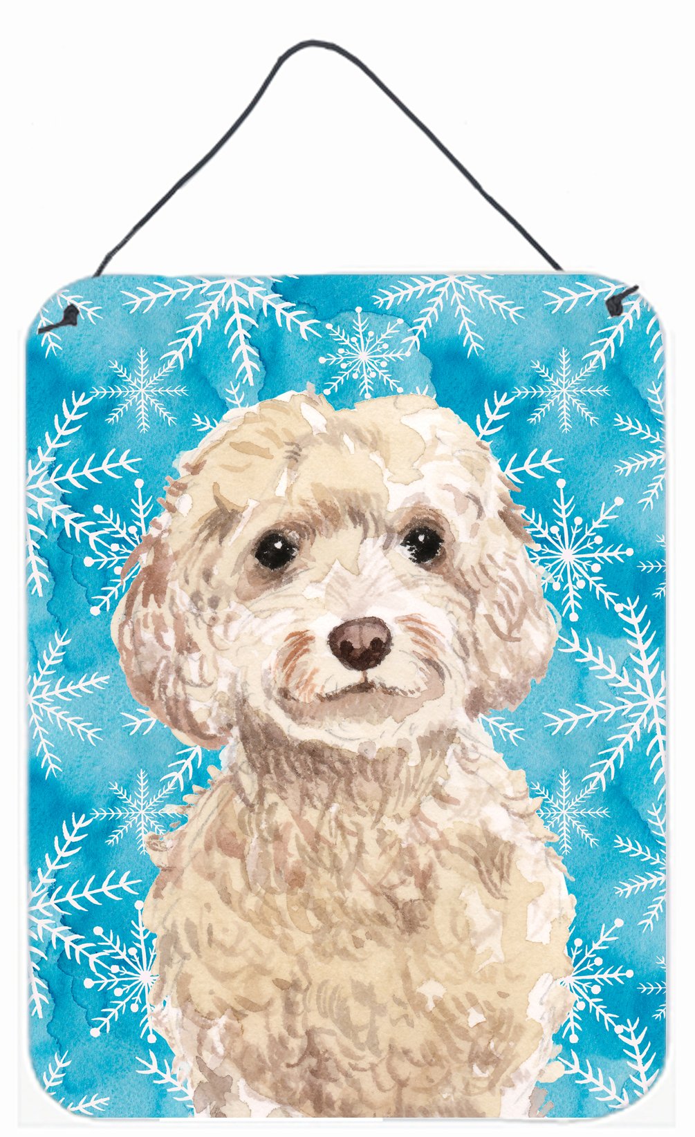 Champagne Cockapoo Winter Wall or Door Hanging Prints BB9445DS1216 by Caroline&#39;s Treasures