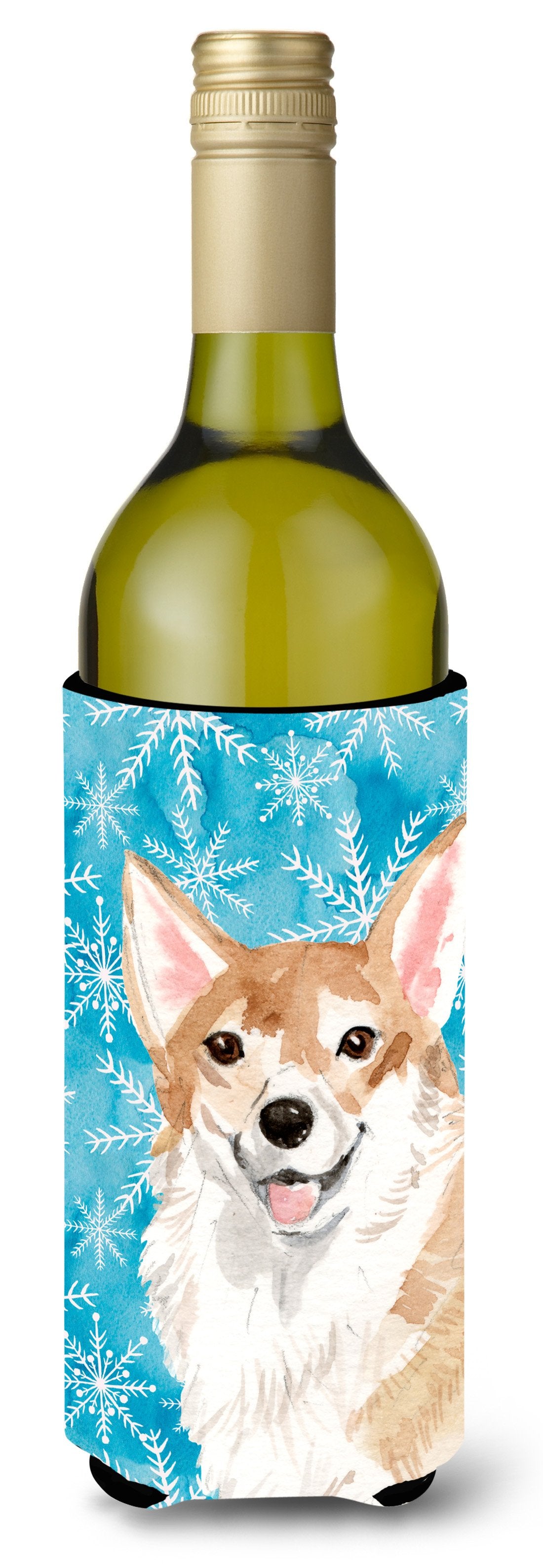 Corgi Winter Wine Bottle Beverge Insulator Hugger BB9449LITERK by Caroline&#39;s Treasures