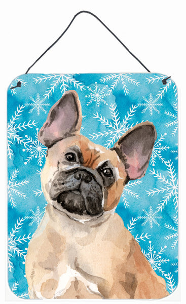 Fawn French Bulldog Winter Wall or Door Hanging Prints BB9452DS1216 by Caroline's Treasures