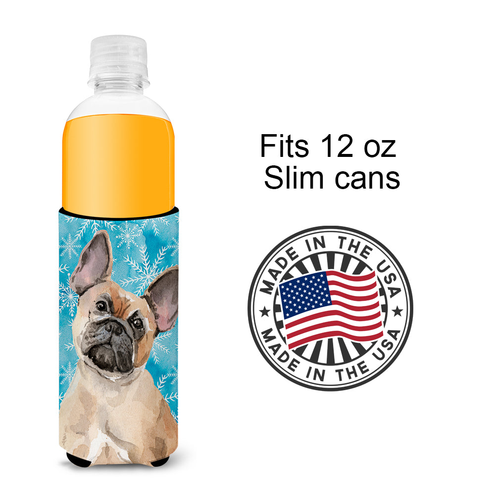 Fawn French Bulldog Winter  Ultra Hugger for slim cans BB9452MUK  the-store.com.