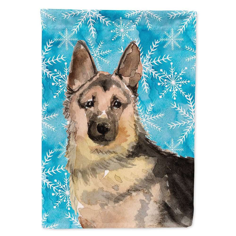 German Shepherd Winter Flag Canvas House Size BB9453CHF  the-store.com.