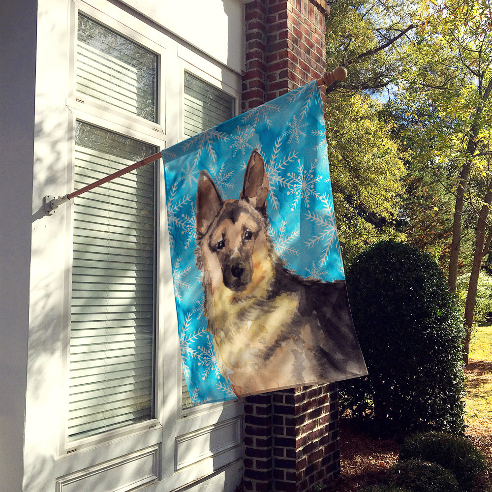 German Shepherd Winter Flag Canvas House Size BB9453CHF  the-store.com.