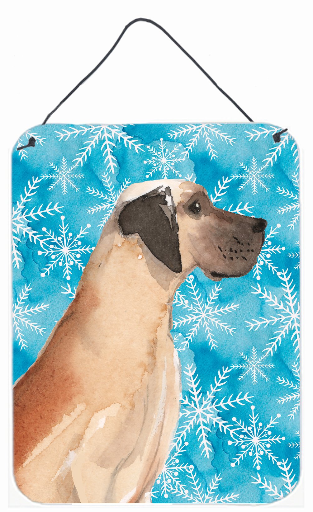 Fawn Natural Great Dane Winter Wall or Door Hanging Prints BB9454DS1216 by Caroline&#39;s Treasures