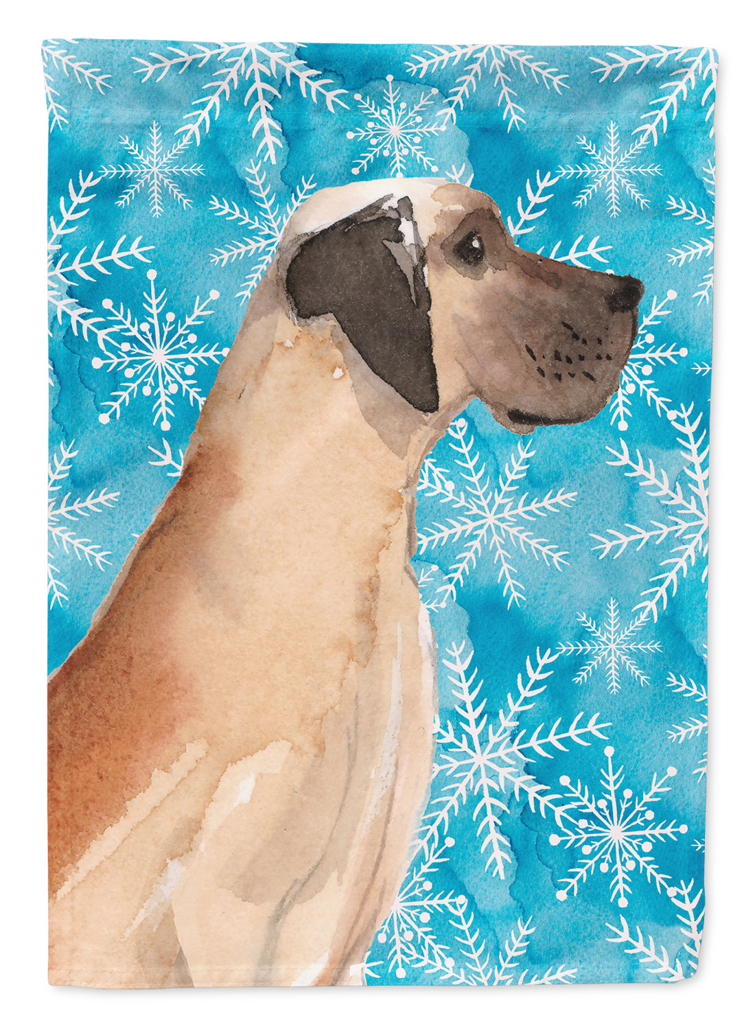 Fawn Natural Great Dane Winter Flag Garden Size BB9454GF  the-store.com.