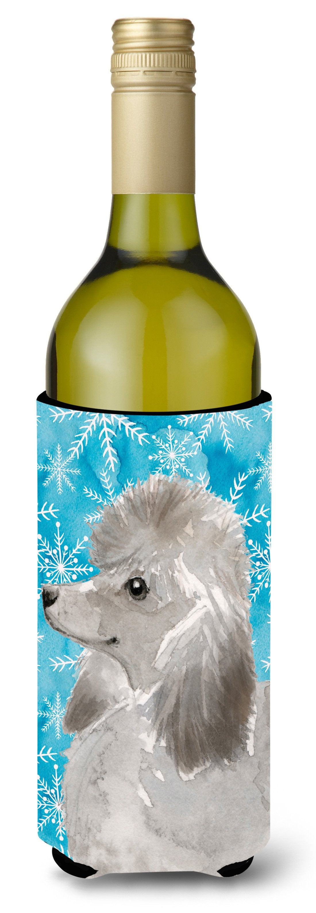 Grey Standard Poodle Winter Wine Bottle Beverge Insulator Hugger BB9455LITERK by Caroline&#39;s Treasures