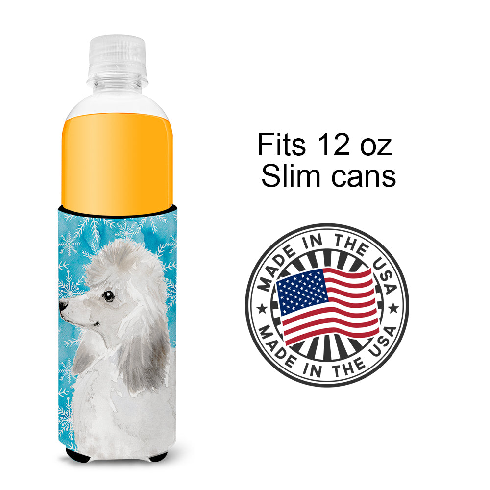 White Standard Poodle Winter  Ultra Hugger for slim cans BB9456MUK  the-store.com.