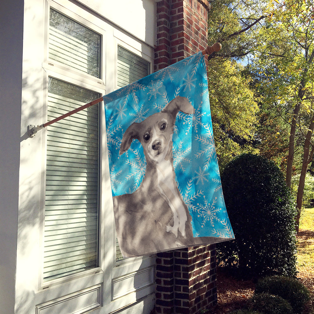 Italian Greyhound Winter Flag Canvas House Size BB9457CHF  the-store.com.