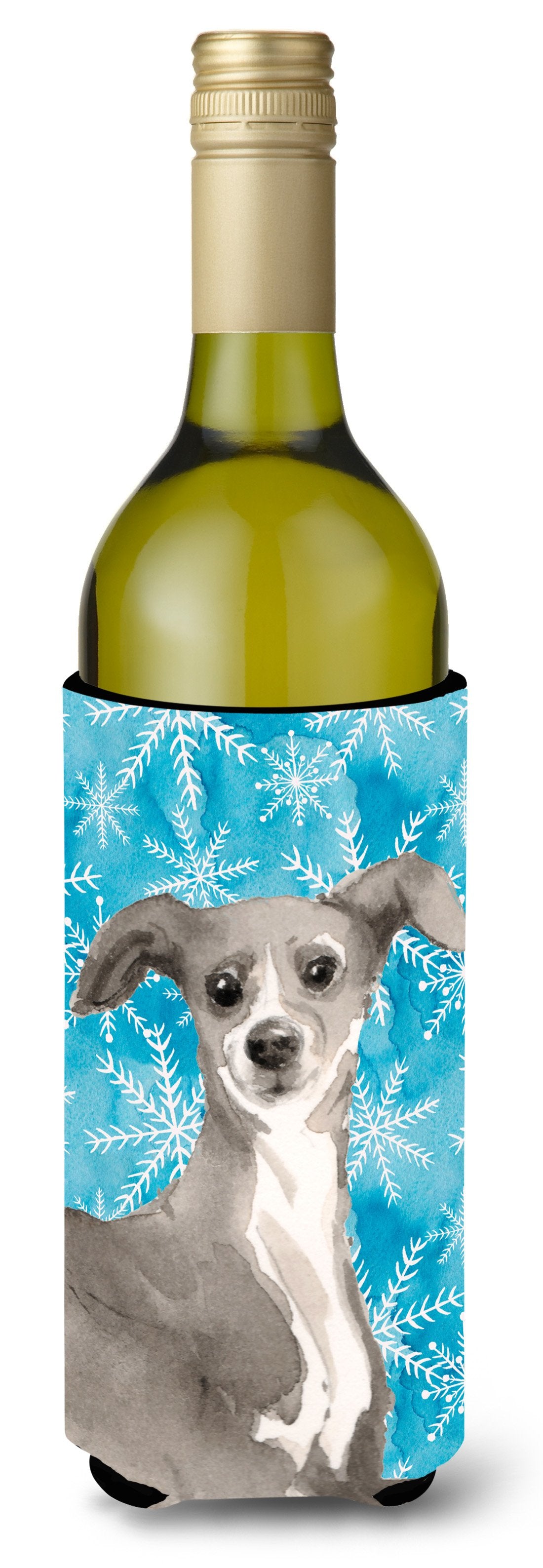 Italian Greyhound Winter Wine Bottle Beverge Insulator Hugger BB9457LITERK by Caroline&#39;s Treasures