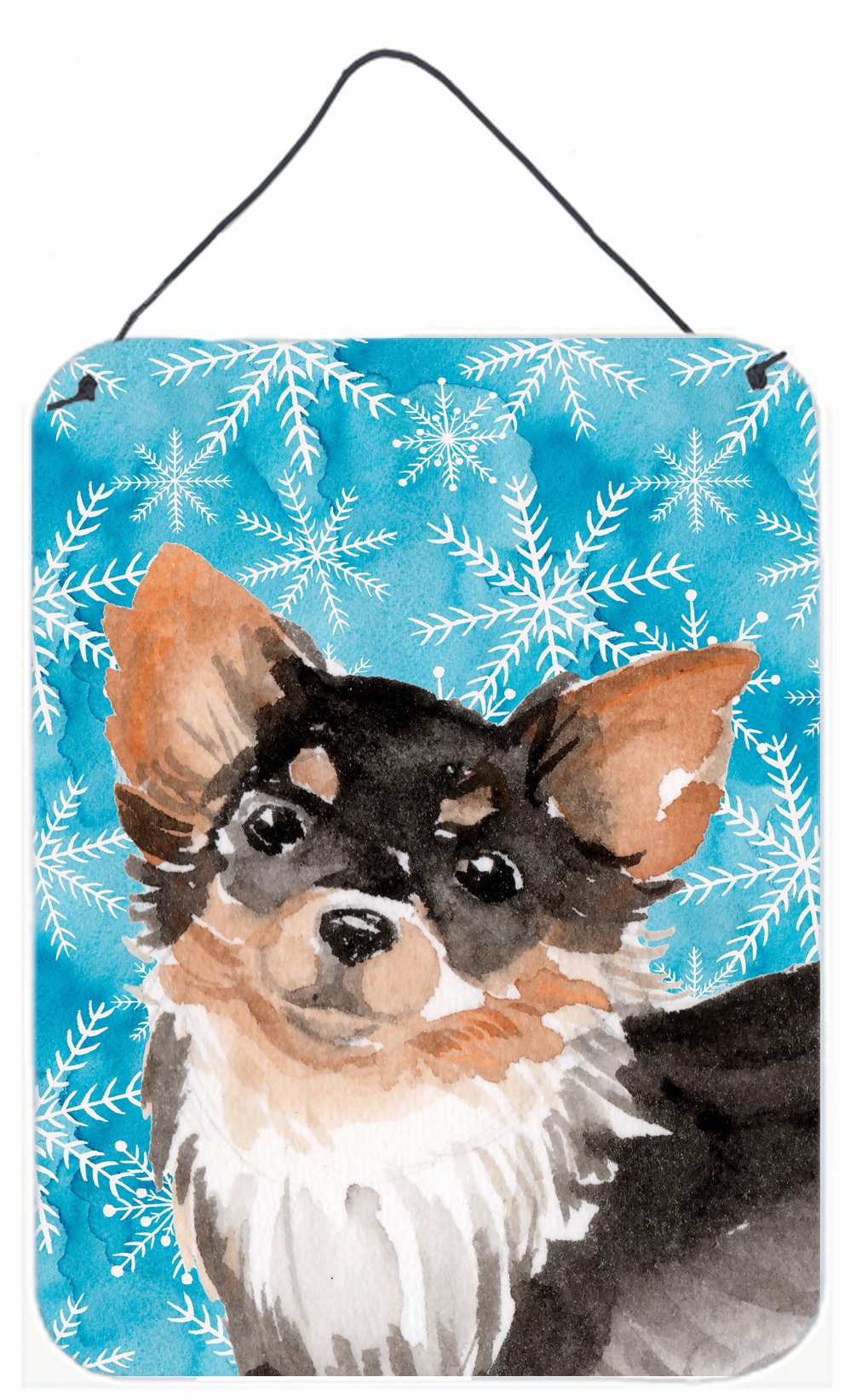 Long Haired Chihuahua Winter Wall or Door Hanging Prints BB9459DS1216 by Caroline's Treasures