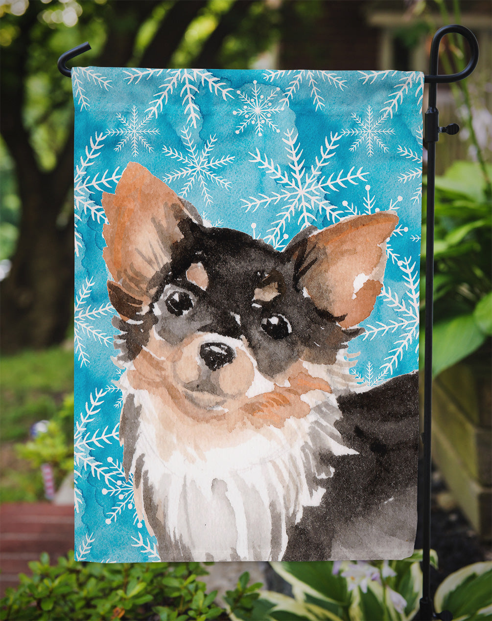 Long Haired Chihuahua Winter Flag Garden Size BB9459GF