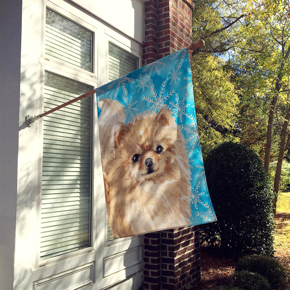 Pomeranian Winter Flag Canvas House Size BB9460CHF  the-store.com.