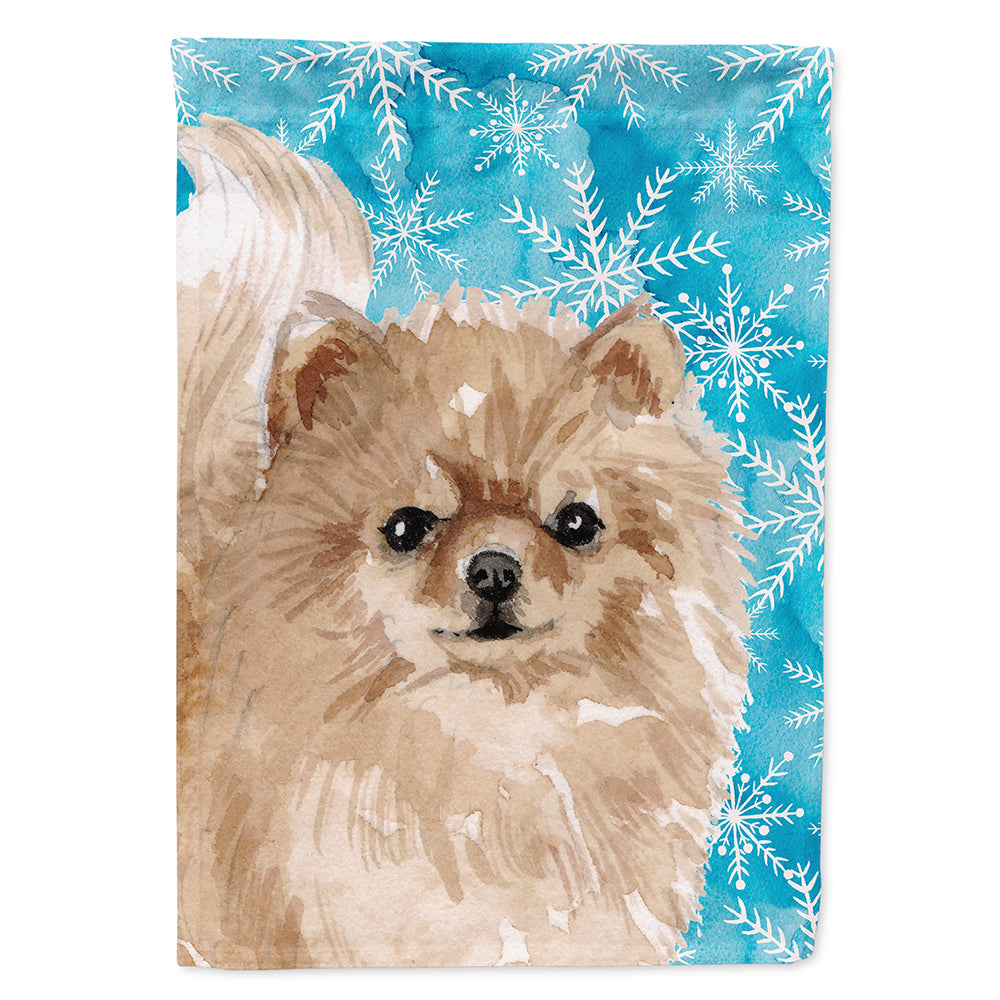 Pomeranian Winter Flag Canvas House Size BB9460CHF