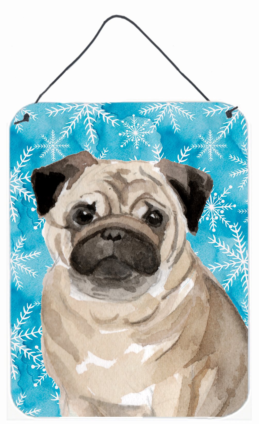 Fawn Pug Winter Wall or Door Hanging Prints BB9461DS1216 by Caroline's Treasures