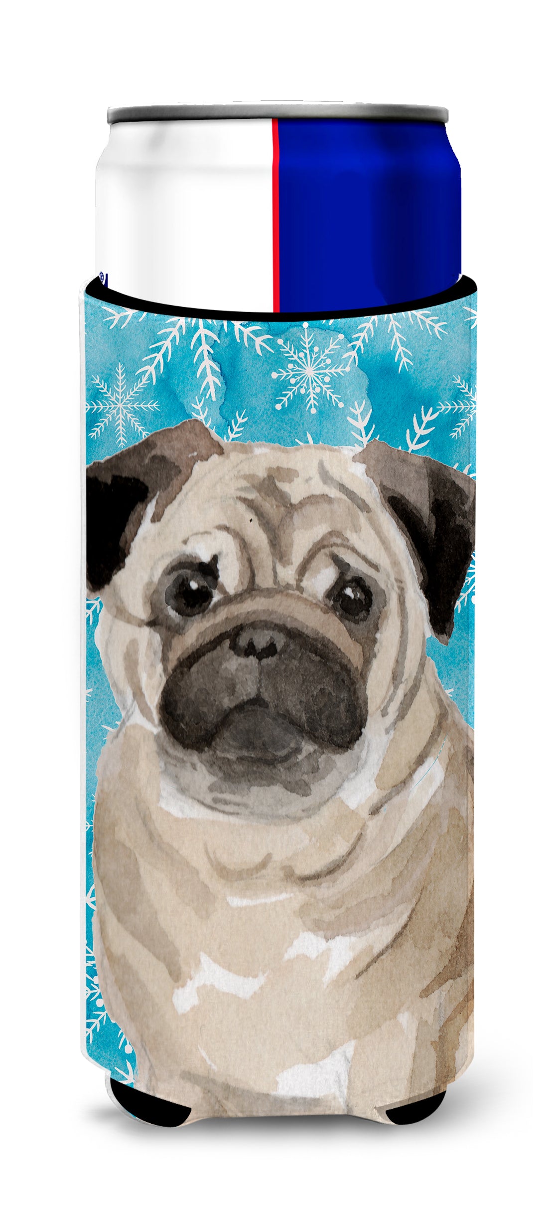 Fawn Pug Winter  Ultra Hugger for slim cans BB9461MUK  the-store.com.
