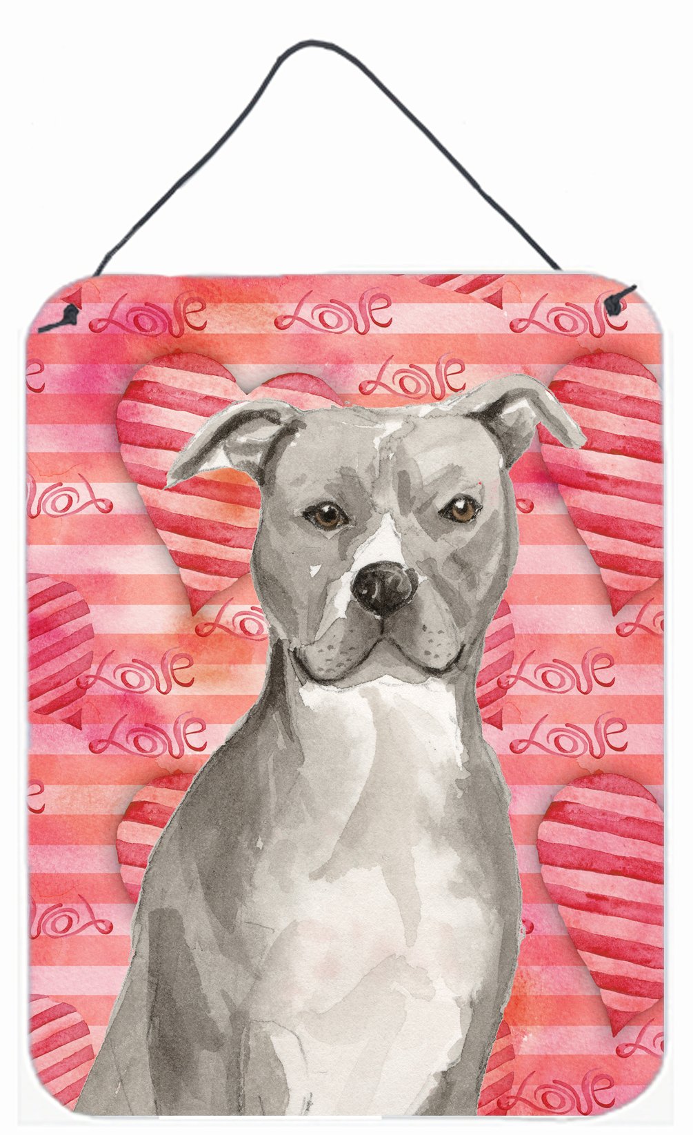 Staffordshire Bull Terrier Love Wall or Door Hanging Prints BB9465DS1216 by Caroline&#39;s Treasures