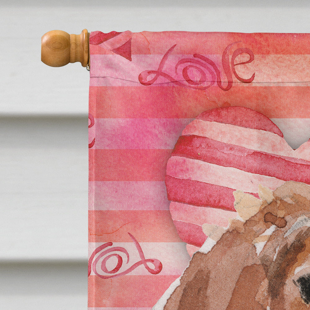 Brittany Spaniel Love Flag Canvas House Size BB9469CHF