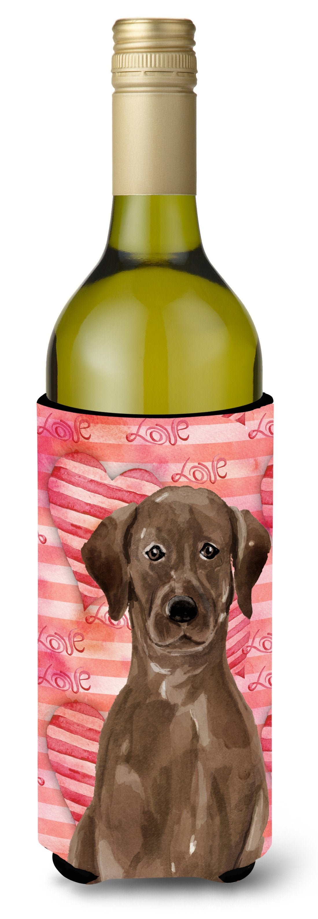 Chocolate Labrador Love Wine Bottle Beverge Insulator Hugger BB9470LITERK by Caroline&#39;s Treasures