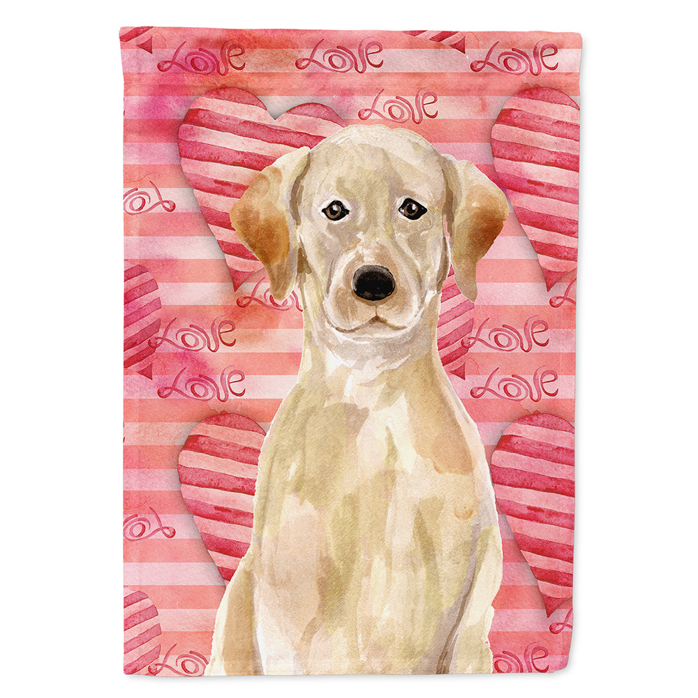 Yellow Labrador Love Flag Canvas House Size BB9471CHF  the-store.com.
