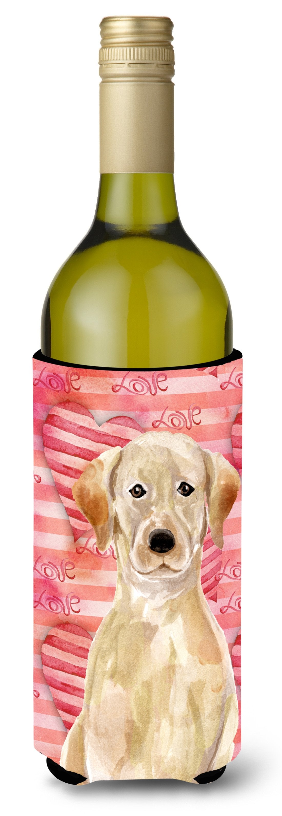 Yellow Labrador Love Wine Bottle Beverge Insulator Hugger BB9471LITERK by Caroline&#39;s Treasures