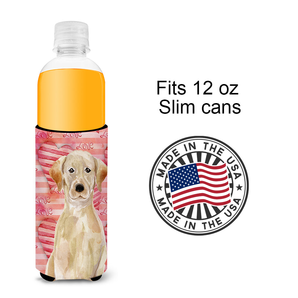Yellow Labrador Love  Ultra Hugger for slim cans BB9471MUK  the-store.com.