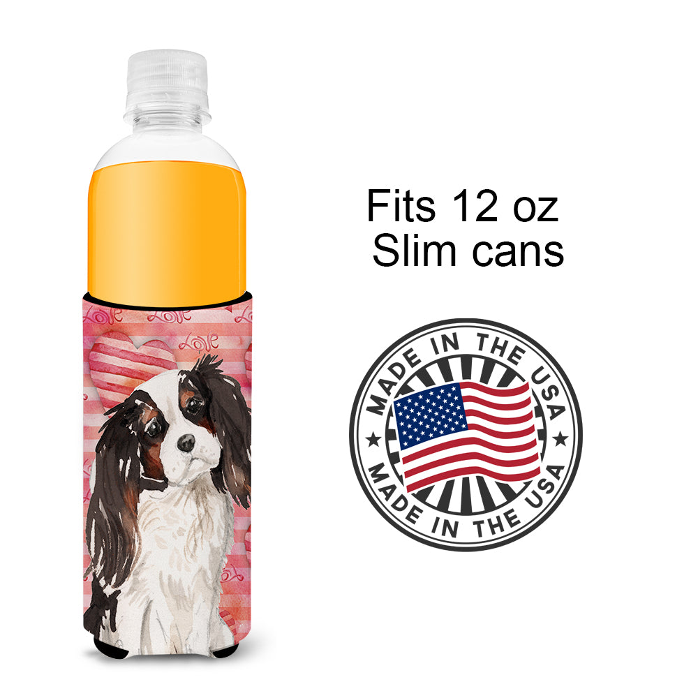 Tricolor Cavalier Spaniel Love  Ultra Hugger for slim cans BB9472MUK