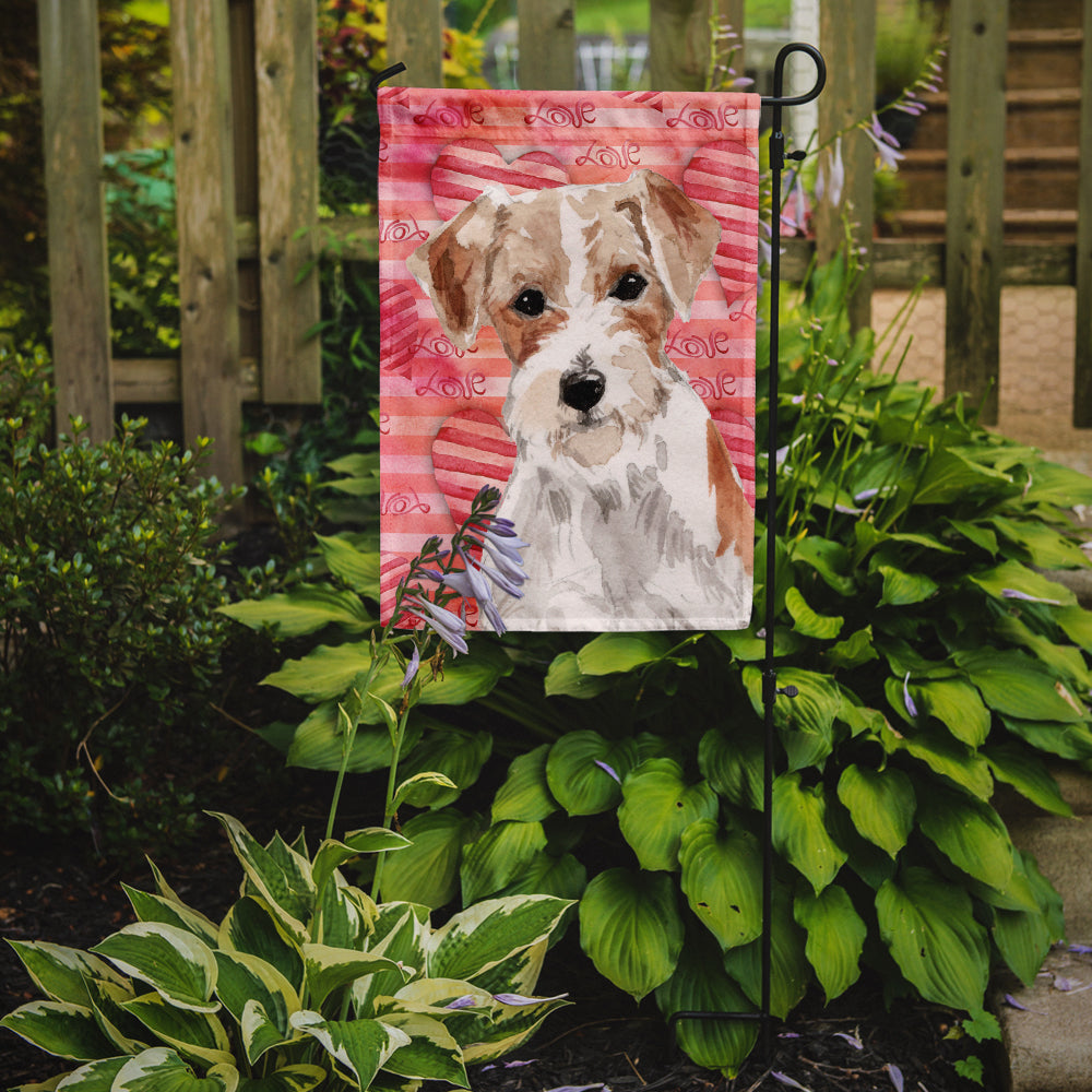 Wire Hair Jack Russell Love Flag Garden Size BB9473GF  the-store.com.