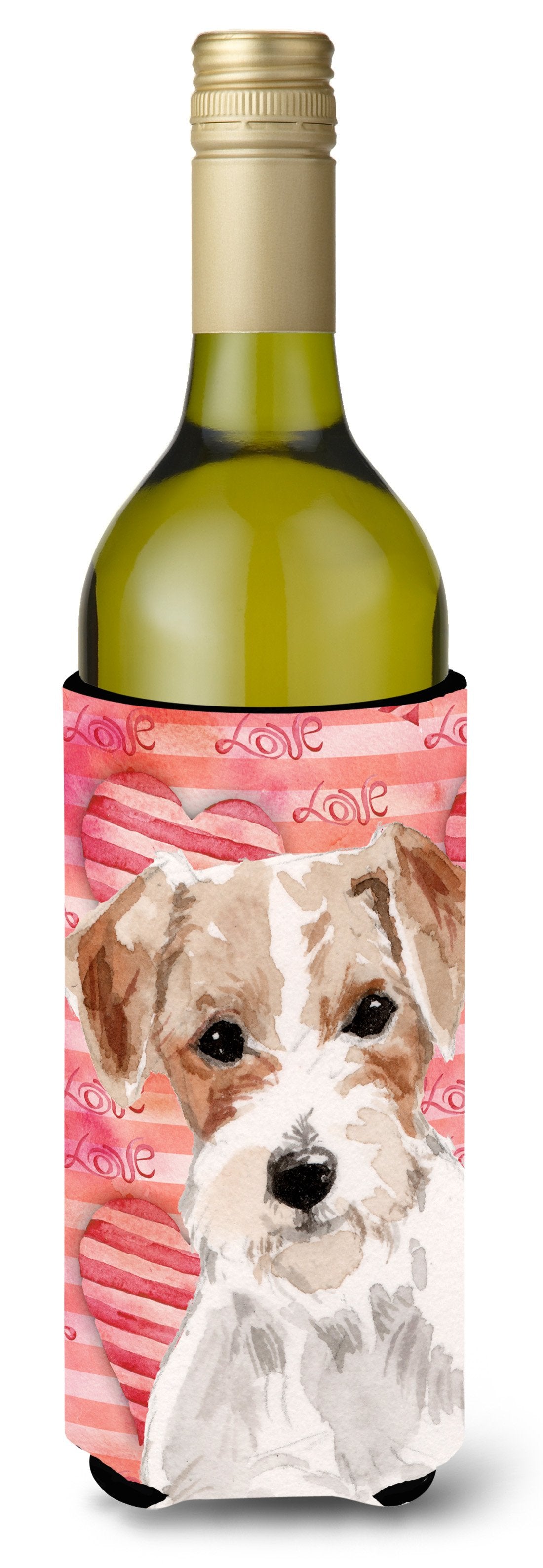 Wire Hair Jack Russell Love Wine Bottle Beverge Insulator Hugger BB9473LITERK by Caroline&#39;s Treasures