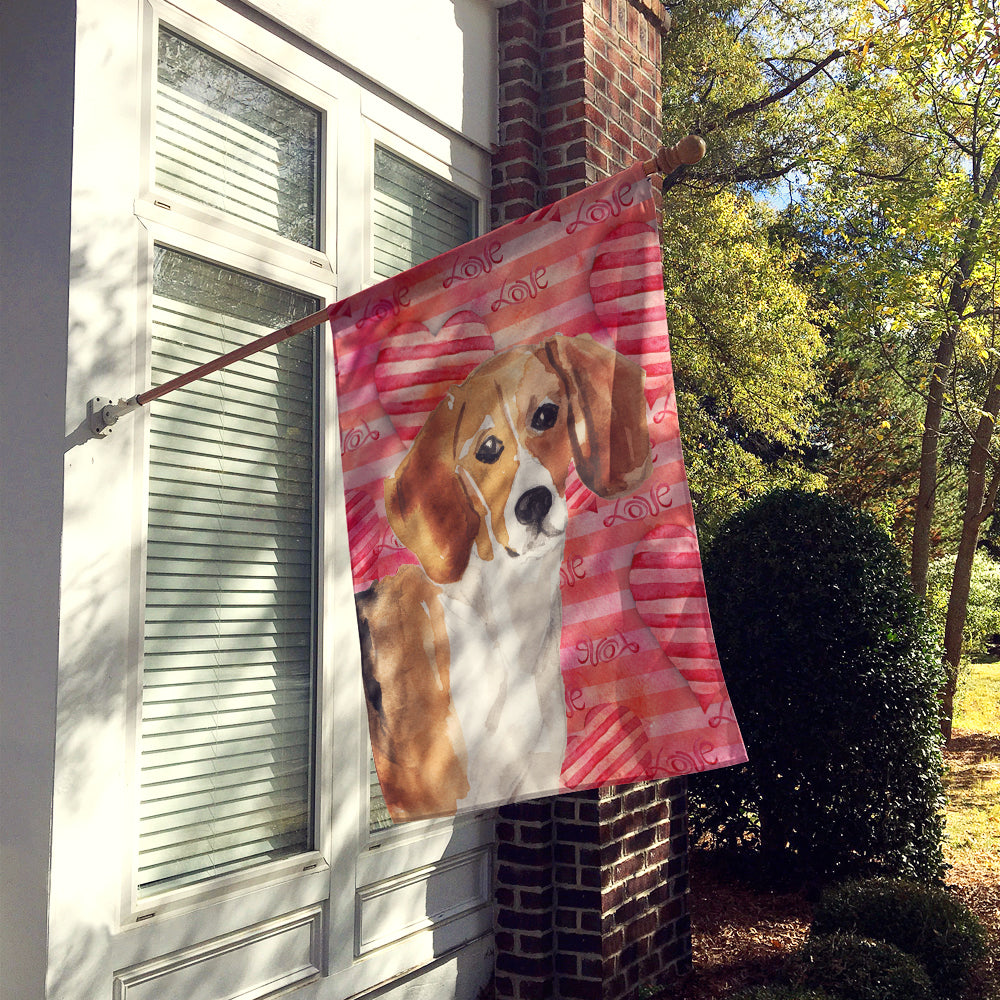 Beagle Love Flag Canvas House Size BB9474CHF