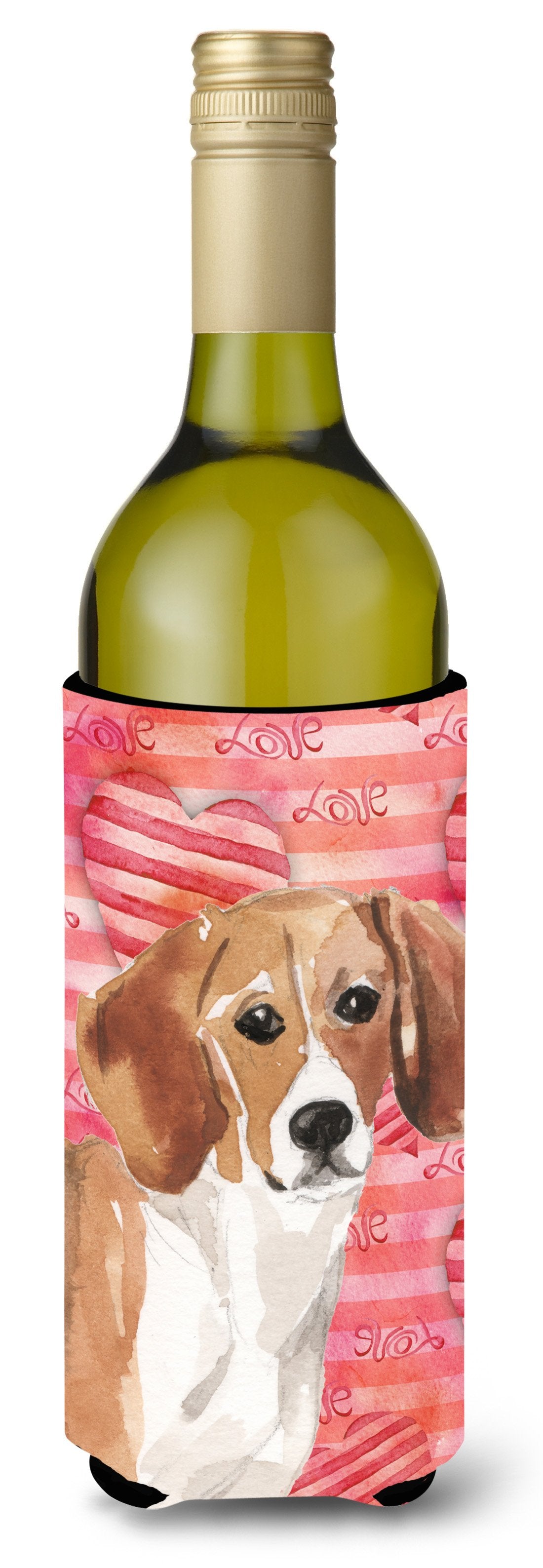 Beagle Love Wine Bottle Beverge Insulator Hugger BB9474LITERK by Caroline&#39;s Treasures